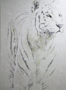 2019 | weisser tiger im schnee 110cm x 150cm
